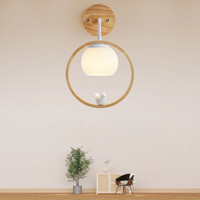 Modern Simple Wall Light Circle Shape Wall Lamp with Glass Shade for Bedroom
