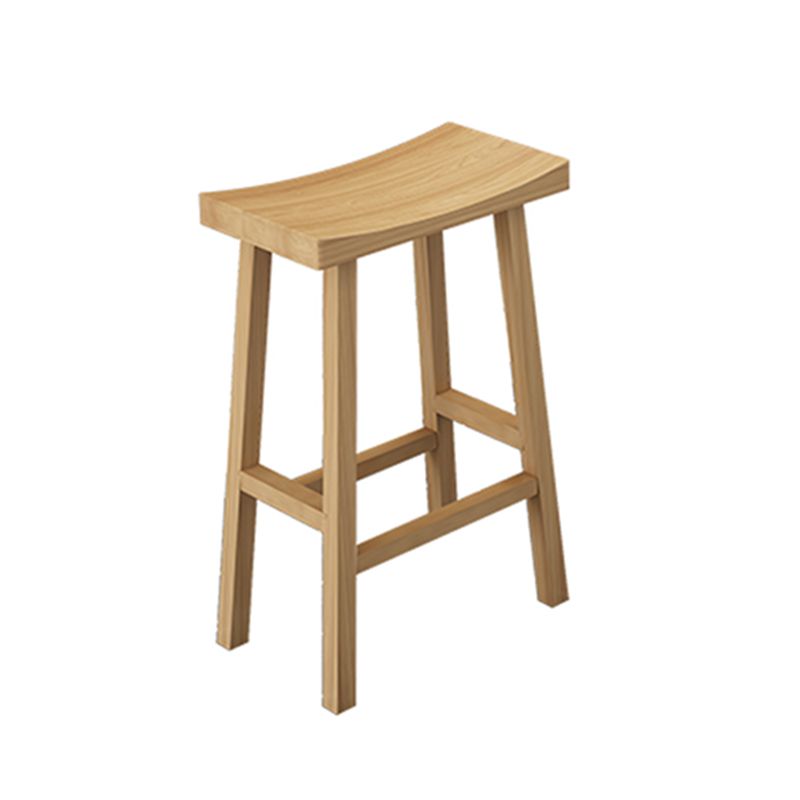 Modern Armless Backless Counter Stool Wood Kitchen Bar Stool with Seat and Pedal