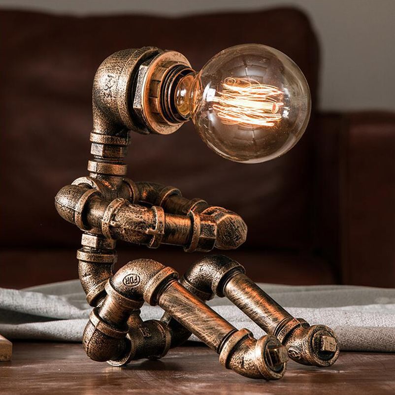 Table de robot assis Antiqued Light 1 tête de chevet métallique de tête en laiton pour le café