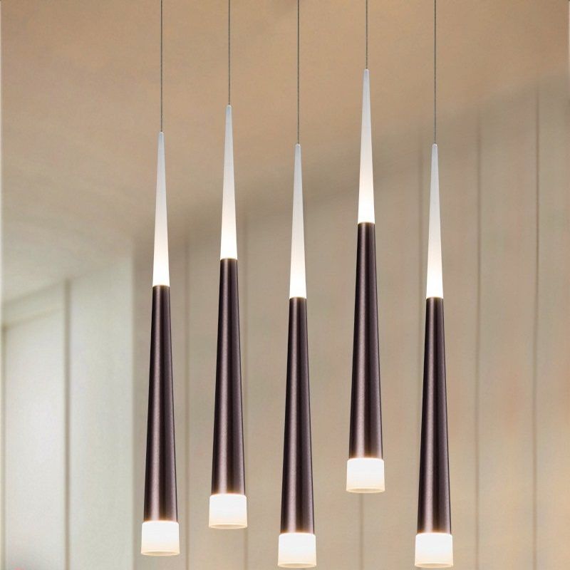 1/5/6 Lights colgante colgante colgante lámpara de metal simple de metal simple/marrón en cálido/blanco/neutral