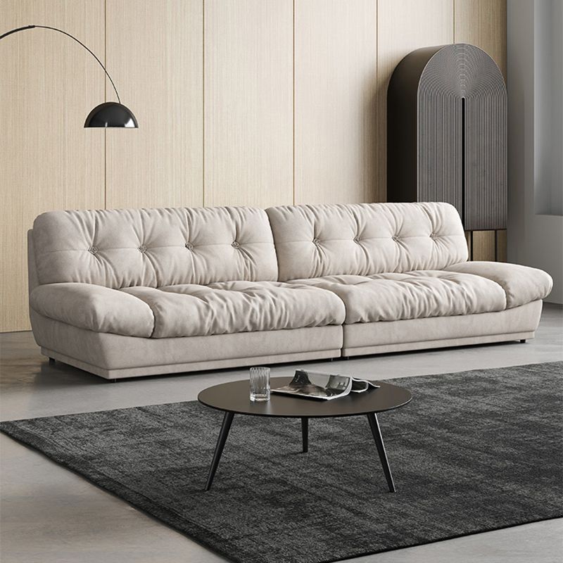 Faux Leather/ Suede Contemporary Tufted Split-Back Settee Sofa