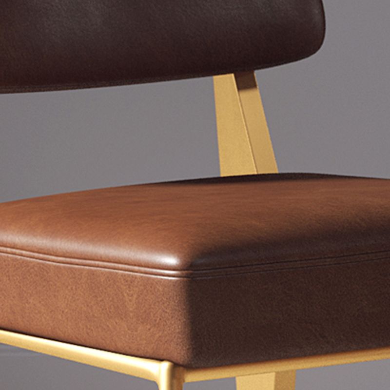 Chaise de salle à manger en métal rembourrée à dossier ouvert de chaise scandinave d'intérieur