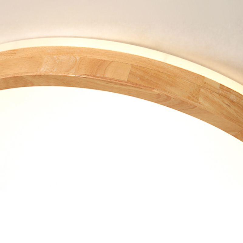 1 Light Circle Ceiling Lamp Modern Style Wood Ceiling Lighting for Dining Room