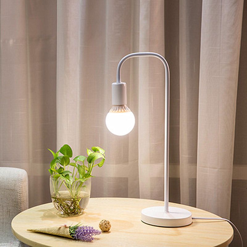 No Shade Design Table Light Simplicity Metal Single-Bulb Bedroom Night Stand Light