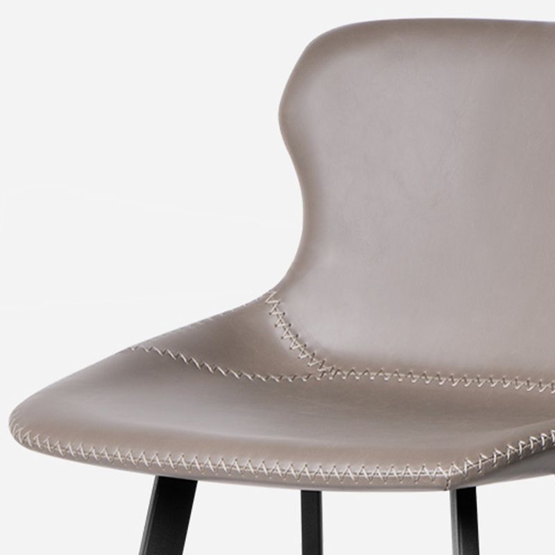 Modern Leather Bar Stool Low Back Footrest Counter Stool for Bristol