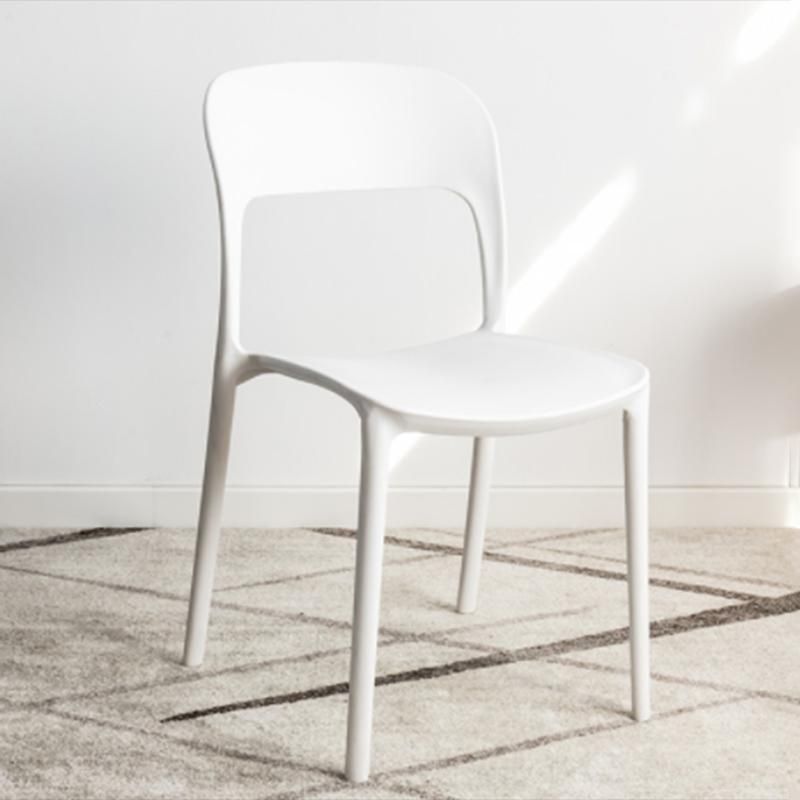 Nordic Style Armless Side Chairs Open Back Chairs with Plastic Legs for Home Use