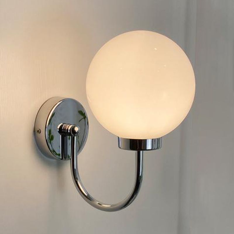 Nordic Vanity Light Creative Glass Ball Shade Wall Light Sconce for Washroom