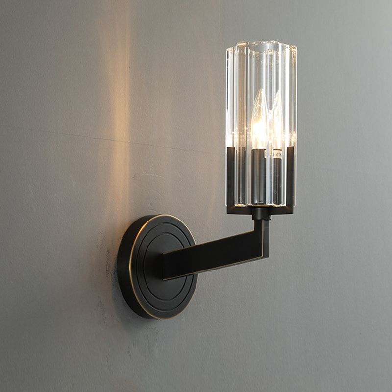 Cylinder Clear Glass Wall Lamp Sconce Industrial Wall Sconce Fixture Light for Living Room