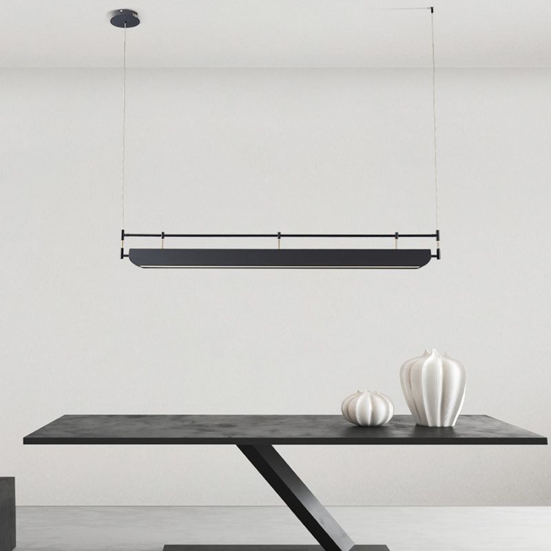 Industrial Style Iron Hanging Lamp Rectangle Shape Island Light Fixture for Dining Table