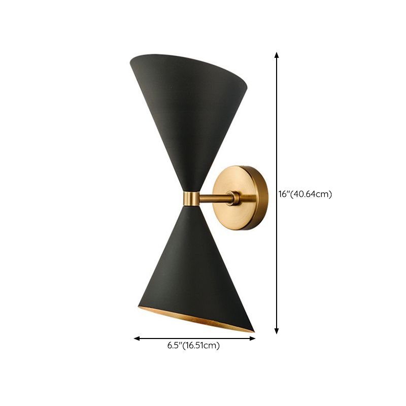 2-Light Contemporary Black Unique Shape Metal Bathroom Vanity Light