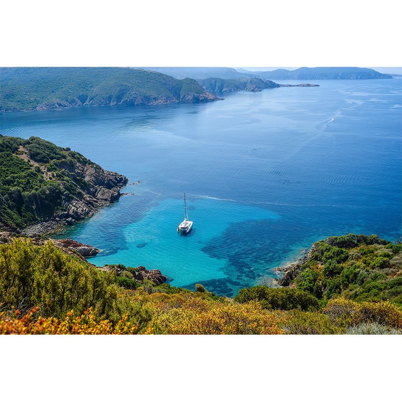 Sea Photography Pattern Mildew Wall Mural Horizontalt for Living Room