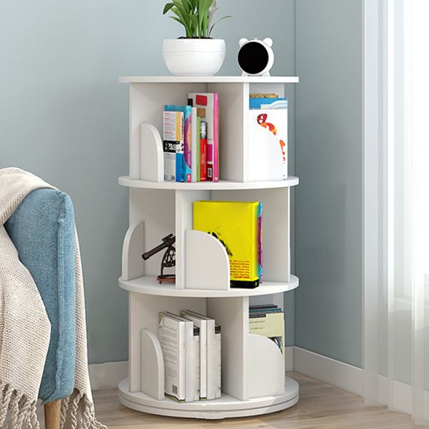 Modern Wooden Rotatable Bookcase Study Room Geometric Bookshelf