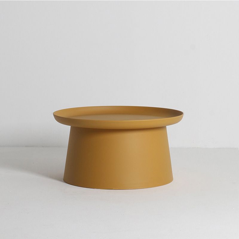 Pedestal Base Design Cocktail Table RoundSolid Wood/acrylic Top Coffee Table