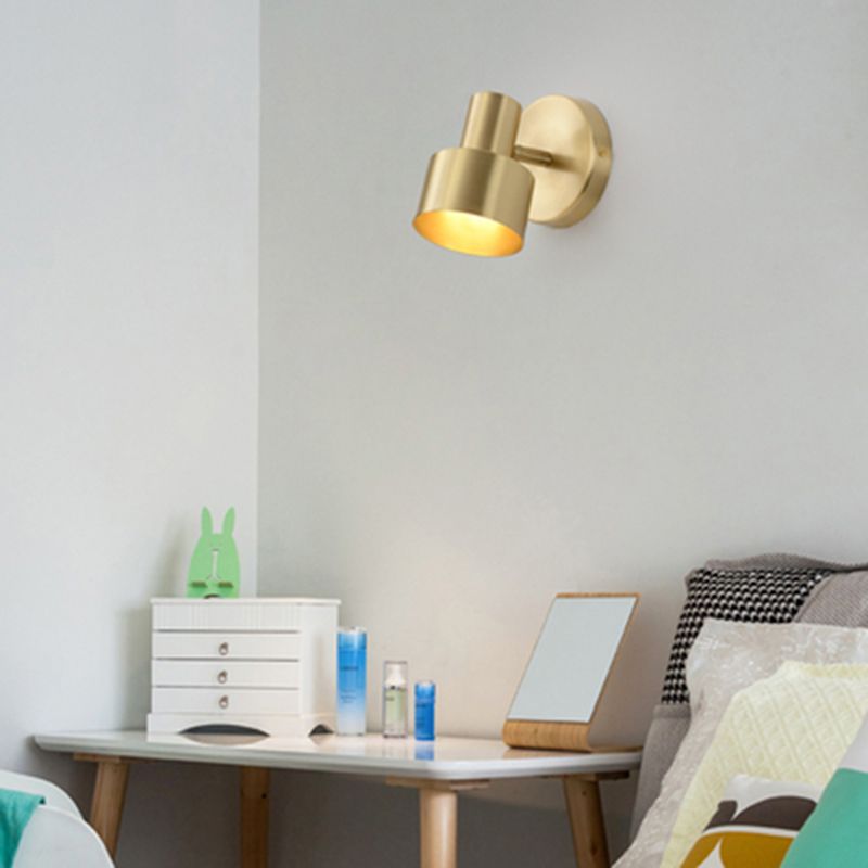 Mid-Century Luxury Style Cylinder Wall Mounted Vanity Lights Metal Vanity Lighting Fixtures for Bathroom