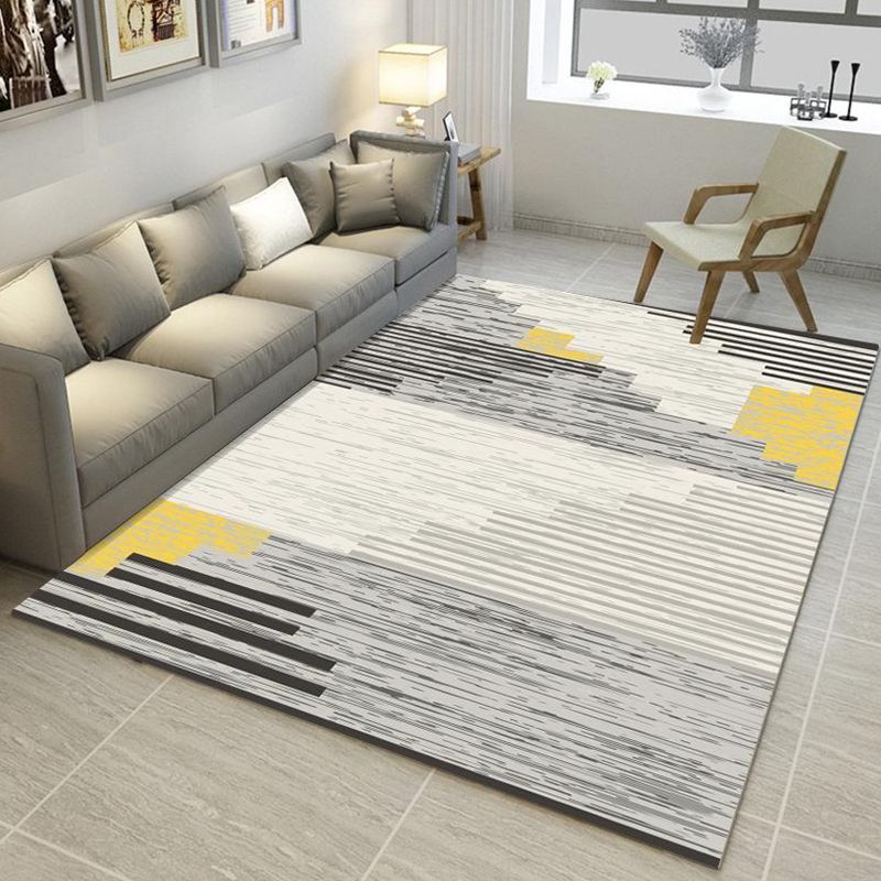 Nordic Living Room Rug Multicolor Geometric Print Area Carpet Synthetics Pet Friendly Easy Care Rug