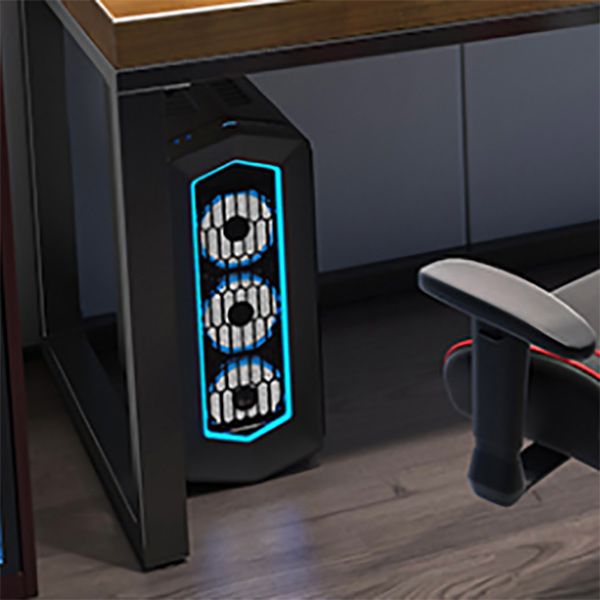 Industrial Writing Desk Rectangular Wood Gaming Desk for Home