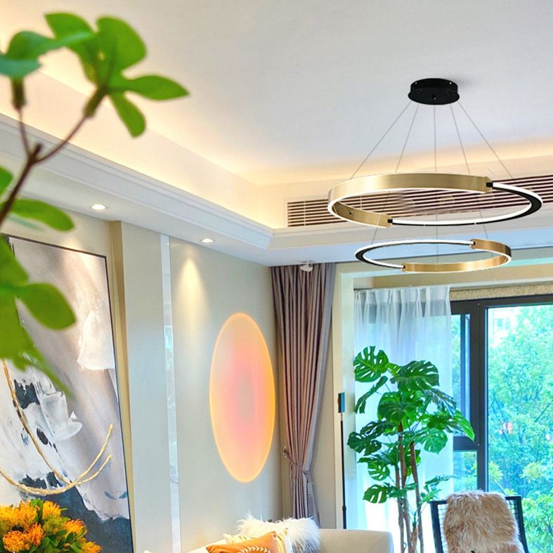 Postmodern Chandelier Pendant Light Round Suspension Light for Living Room Dining Room