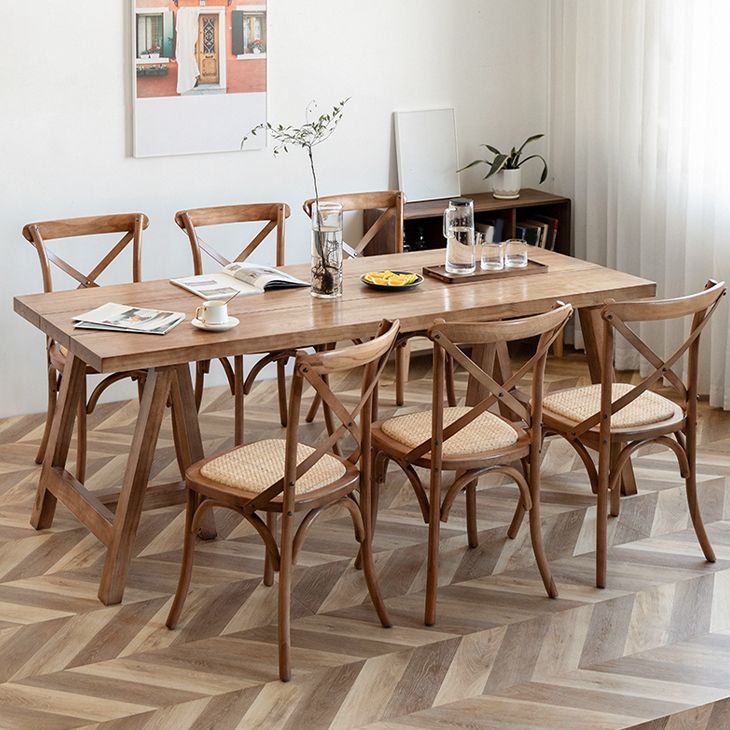 Modern Dining Set 1/2/5/7 Pieces Solid Wood Double Pedestal Dinette Set