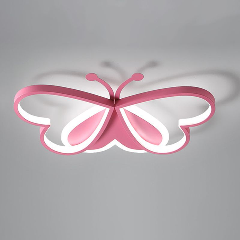 Butterfly Flush Mount Ceiling Light Fixtures Kids Metal Ceiling Mount Chandelier for Bedroom