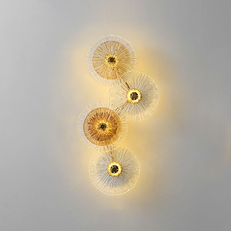 Moderner Stil Wandleuchte runde Form Mehrlicht -Wandlicht mit Glas für Schlafzimmer