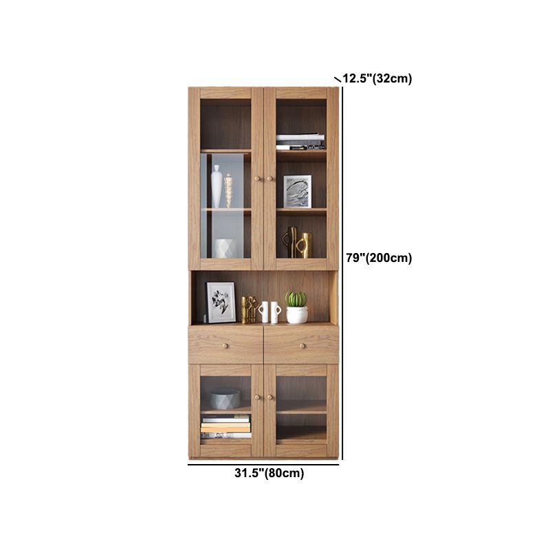 Modern Accent Cabinet Square Storage Cabinet with Glass Paned