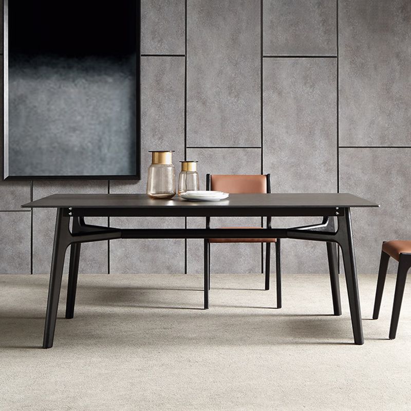 Modern Rectangle Dinette Set 1/4/5/7 Pieces Black Stone Top Indoor Dining Set
