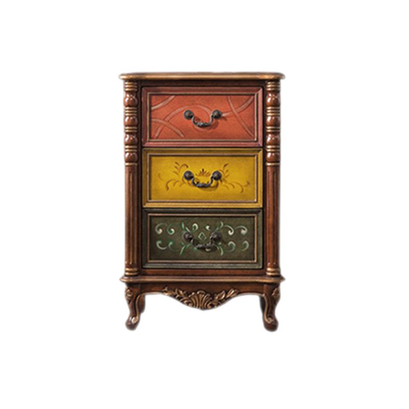 Traditional Style Brown Chest Solid Wood Vertical Lingerie Chest with 3 / 4 Drawers