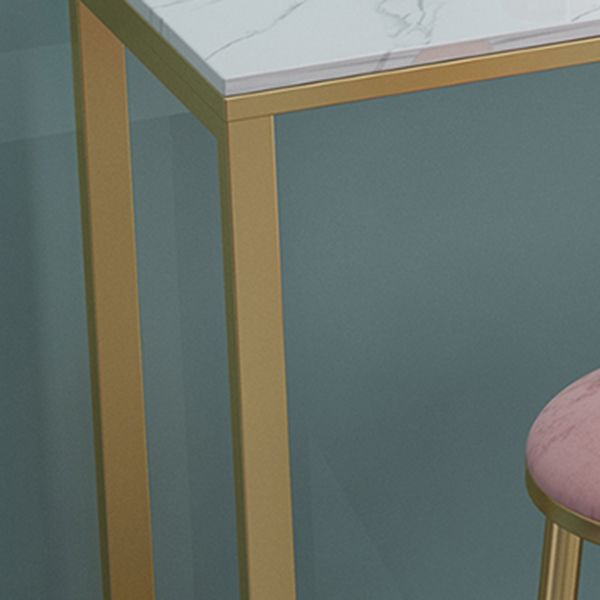 Metal Base Pub Table Glam Rectangle Bar Height Bar Table for Indoor