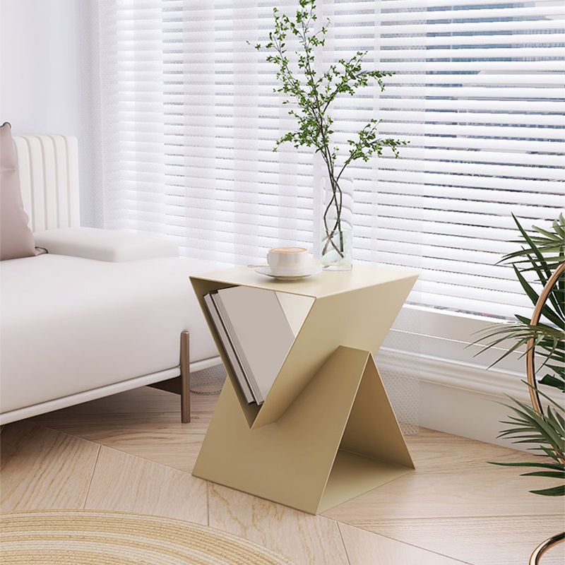 15" Wide Contemporary Corner Table Square Side Table with Storage