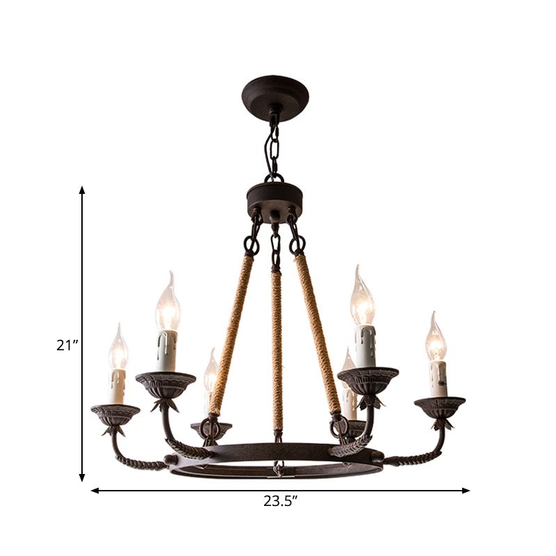 6/8/12 Lichter Wagon Rad Kronleuchter Beleuchtung Klassische Rostmetall -Pendelleuchte für Esszimmer