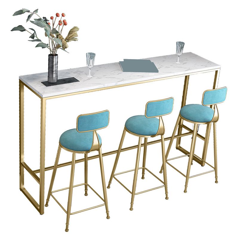 Glam Round Bar Stools Armless Backrest Dining Stools with Cushion