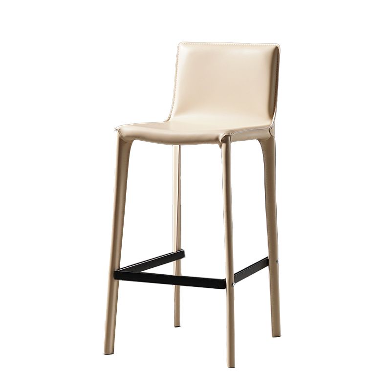 Modern Bar Stool Leather Counter Bar Stool with Metal Legs for Indoor Use