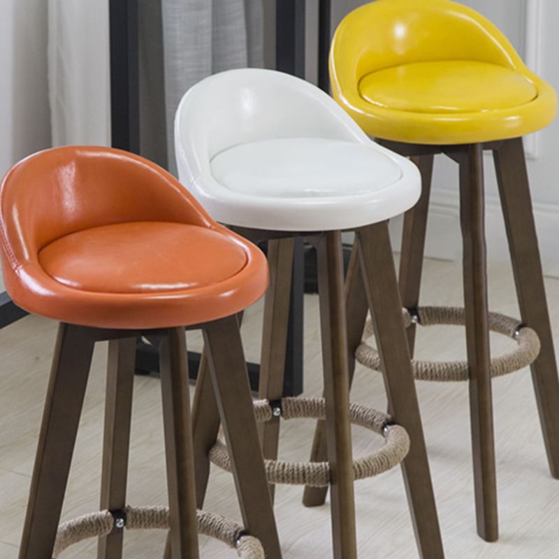 Contemporary Wood Stool Fabric Cushion in Matte Finish for Indoor