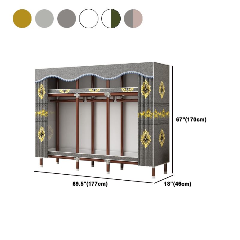 Modern Style Wardrobe Armoire Steel Frame Wardrobe for Bedroom