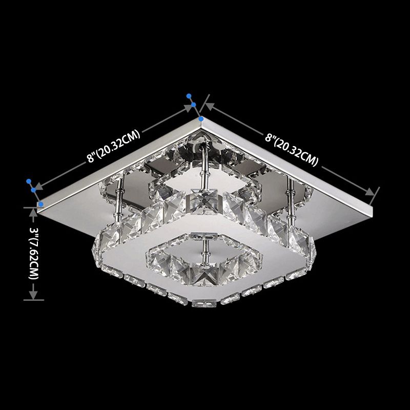 Kristallquadratische Deckenmontage LED -LED -Chrom in der Nähe der Deckenbeleuchtung