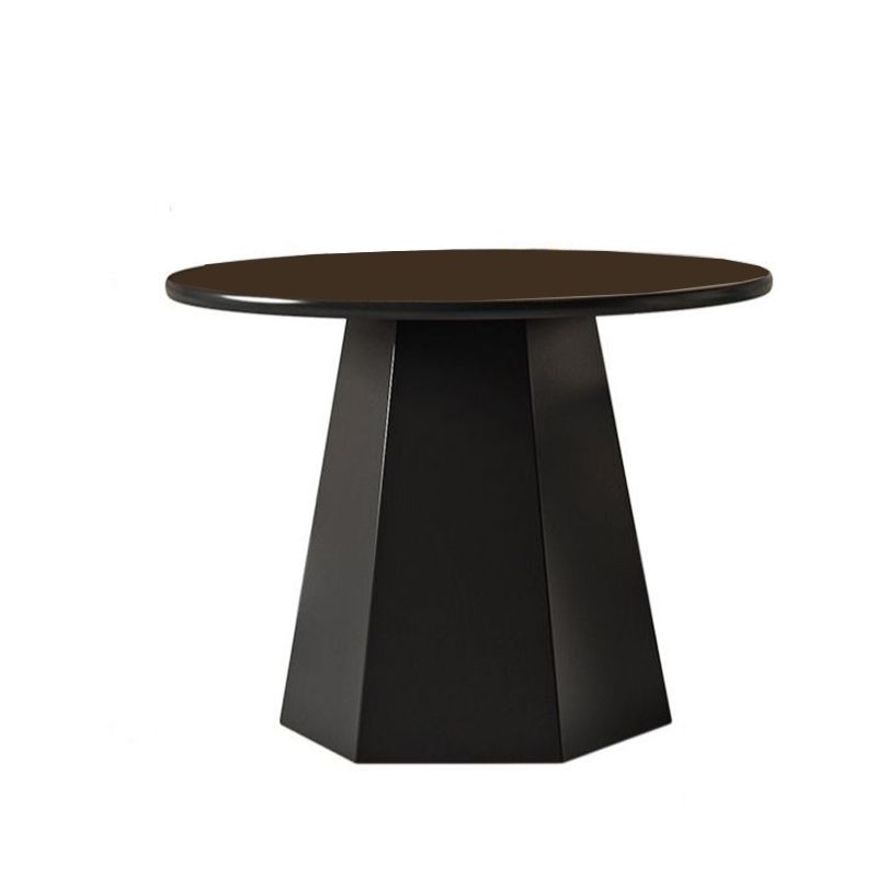 Mid-Century Iron Round Pedestal Coffee Cocktail Table Set in Black & White