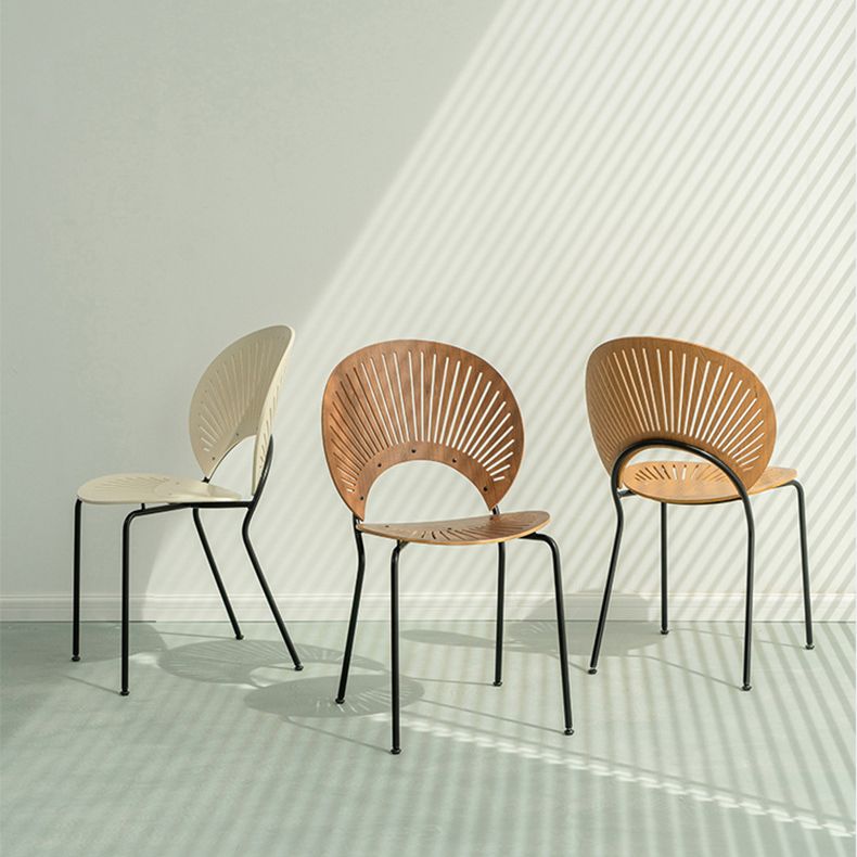 Chaise de salle à manger de style contemporain Chaises de cuisine sans accoudoirs avec pieds en métal