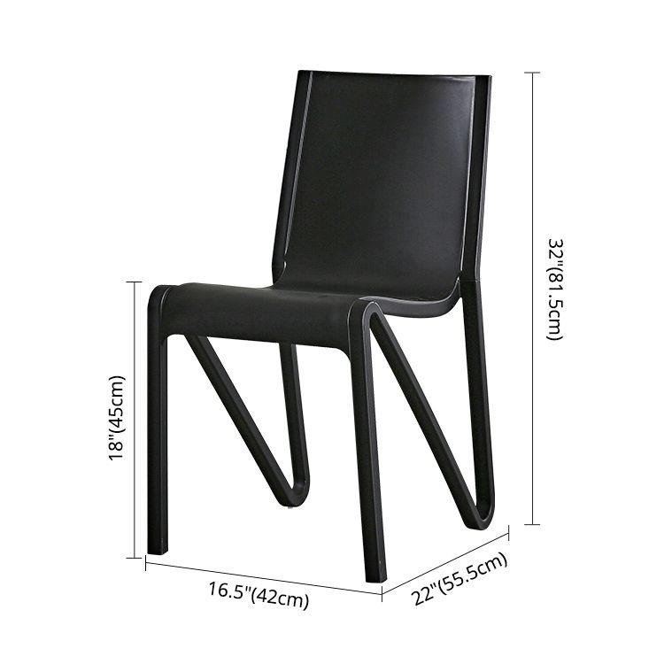 Modern Stackable Square Dining Chair Acrylic Dining Armless Chair for Kitchen
