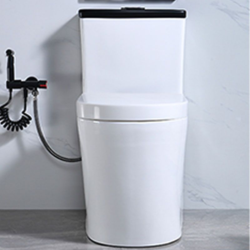 Floor Mount Toilet Black and White Toilet with Siphon Jet Water-saving Function