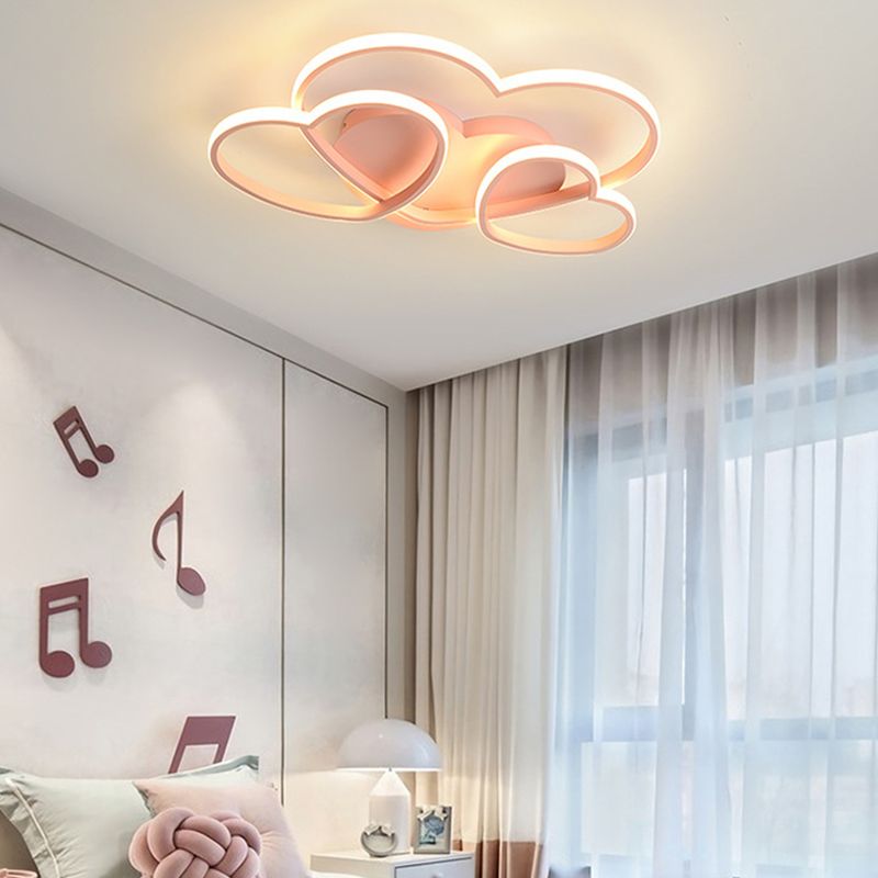 Modern Style Ceiling Light Lovely Color Linear Flush Mount Light Fixture for Bedroom