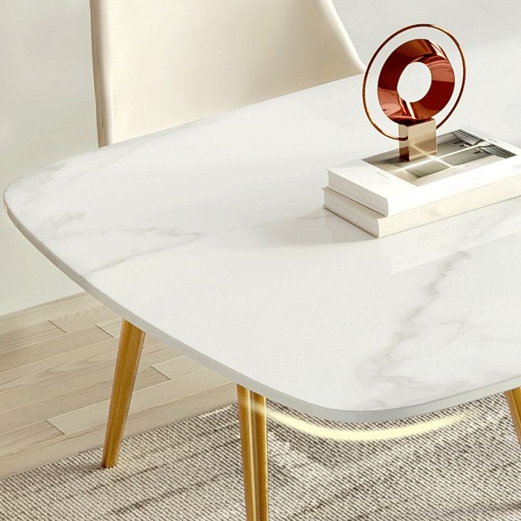 Nordic 1/4/5/6/7 Pièces meubles Table à manger en pierre fritté avec chaises en cuir