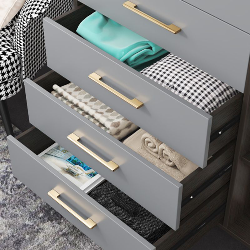 15.74" W Gray Accent Chest with Solid Wood Straight Legs Chest with Drawers
