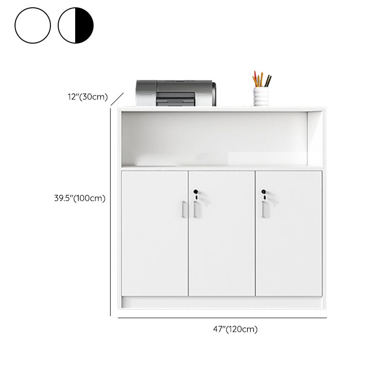 Contemporary File Cabinet Wooden Frame Storage Lateral Filing Cabinet