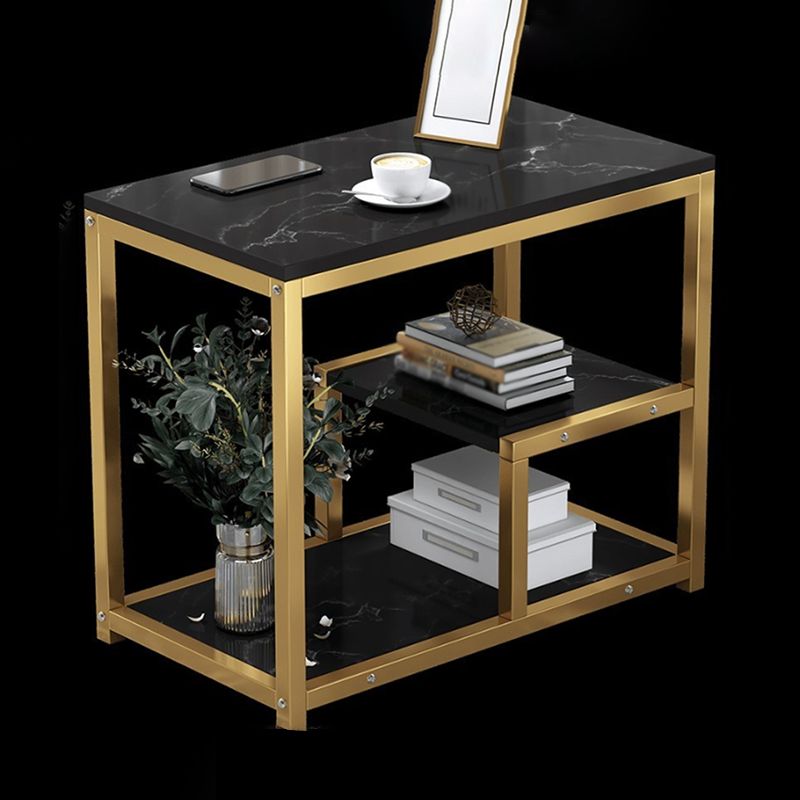 23.6" W x 26.8 H Rectangular End Table Faux Wood Shelf Included Side Table