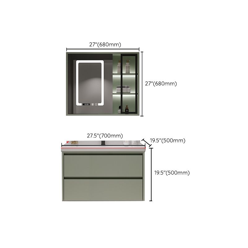 Contemporary Vanity Sink Wall-Mounted Bathroom Vanity Cabinet with Drawers