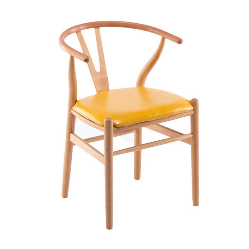 Silla de comedor natural tapizada contemporánea Wishbone Home Chair