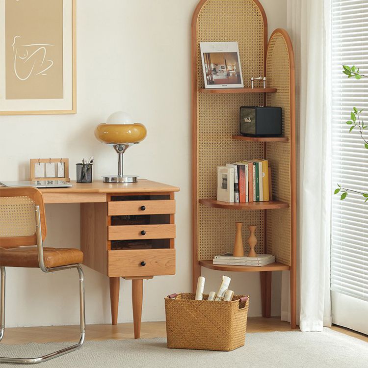 71.3" Tall Corner Chest Solid Wood Triangle Storage Cabinet with 4 Shelves