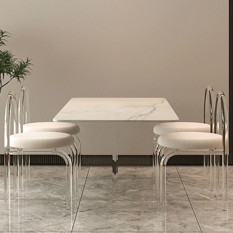Medieval Modern Stone Dining Table Double Pedestal Base Table for Dining Room