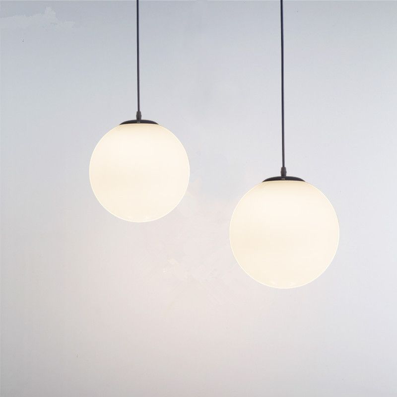 1 Light Round Hanging Ceiling Light Modern Style Glass Hanging Lamp Kit
