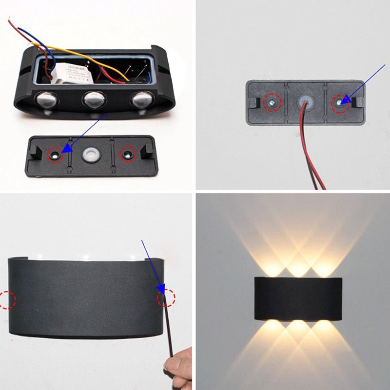 Éclairage mural de forme rectangulaire Métal de style moderne 1 lampe d'applications légères pour extérieur